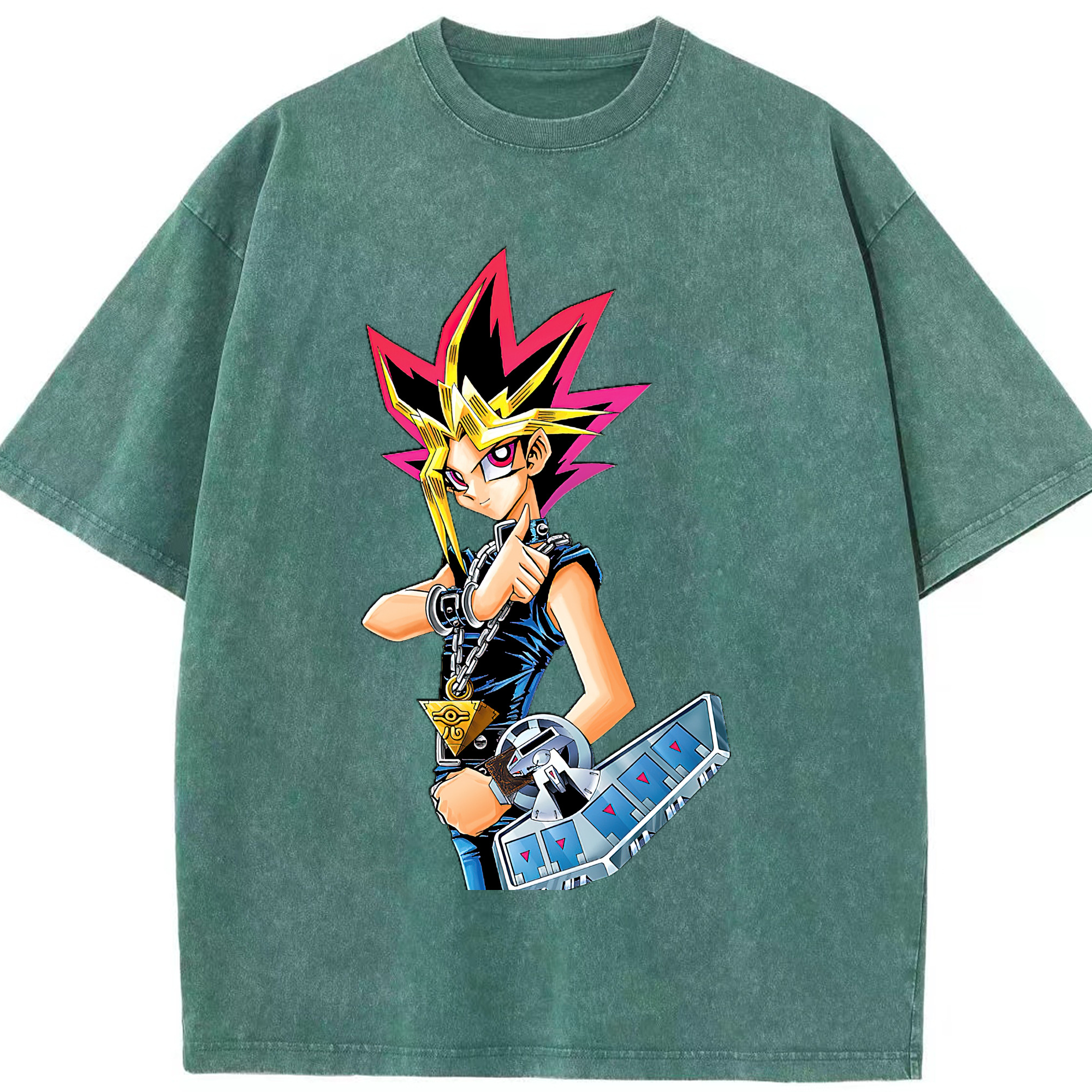 （画像用） 遊☆戯☆王 Yu-Gi-Oh! 綿100% ヴィンテージ風 半袖Tシャツ（フロントプリント）
